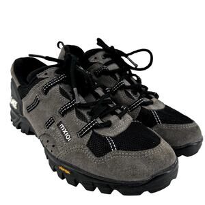 Lake MX101 Cycling Biking Sneakers Shoes Lace Up Suede Leather Gray Black 6.5